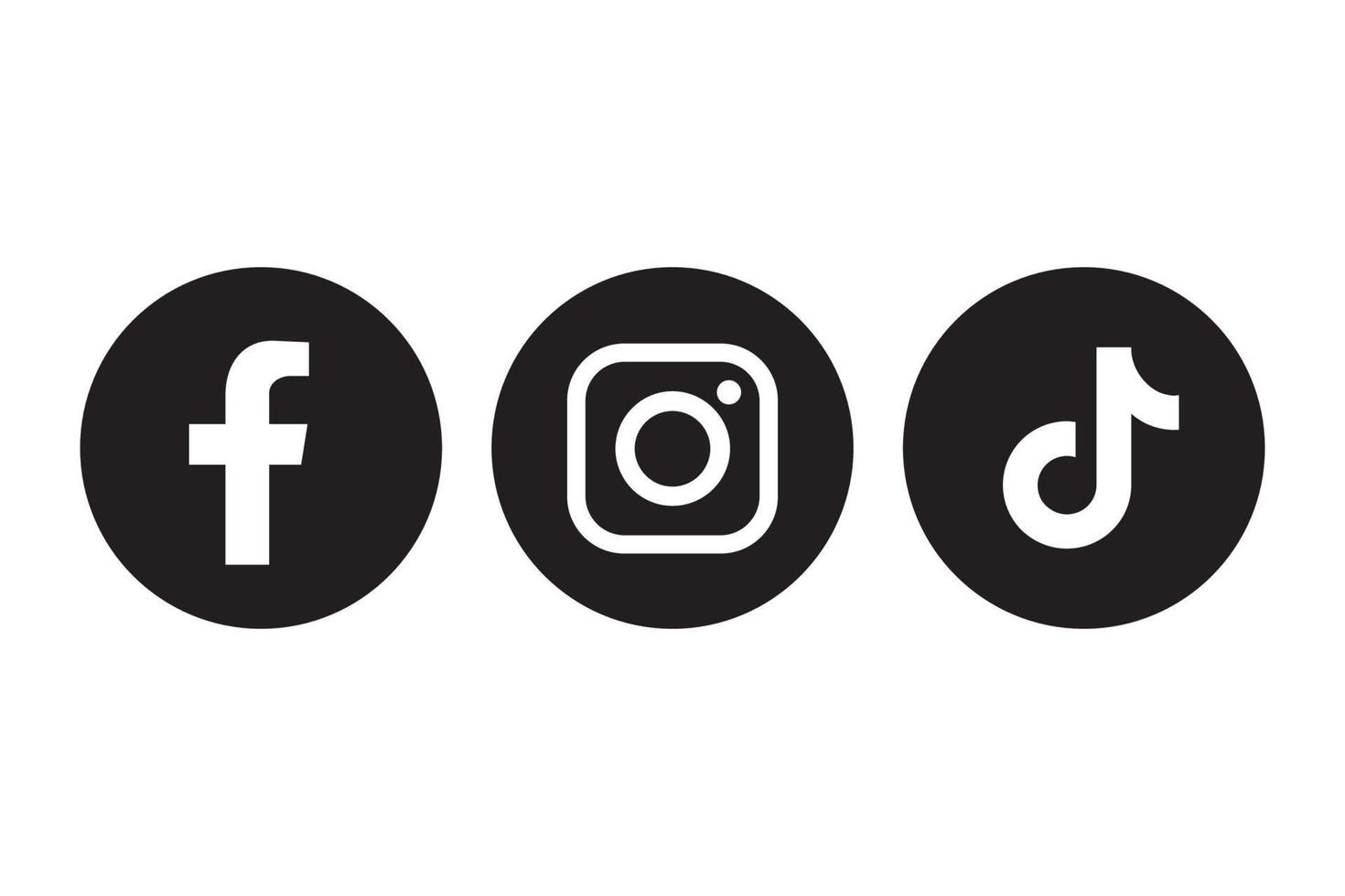 facebook instagram and tiktok icon free vector